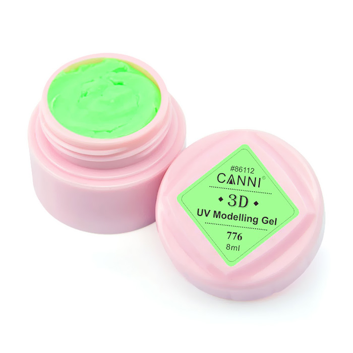 Гель-пластилін для нігтів Canni 3D UV Modelling Gel 776 насичений м'ятний, 8 мл